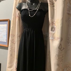 Black strapless dress